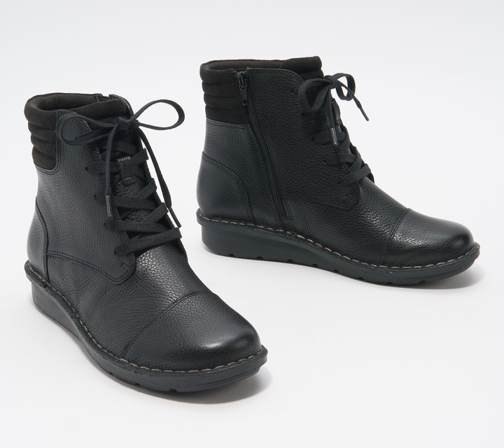 clarks ankle boots lace up