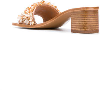 Tory Burch bead embellished block heel sandals