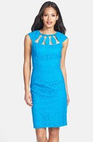 Thumbnail for your product : Adrianna Papell Cutout Detail Lace Sheath Dress (