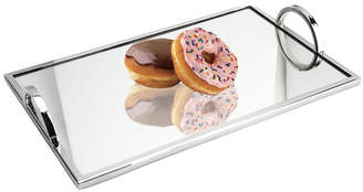 Classic Touch Inc. Classic Touch Large Rectangular Mirrored Tray with Chrome Edging and Handles