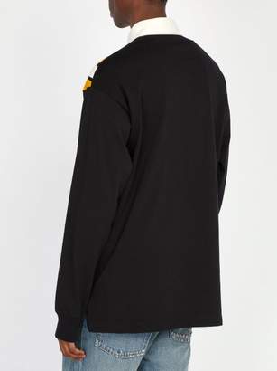 Gucci Tiger Patch Cotton Rugby Shirt - Mens - Black