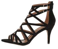 Report Womens Kareena Open Toe Special Occasion Strappy Sandals, Black, Size 9.5.