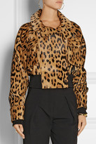 Thumbnail for your product : Balmain Leopard-print calf hair bomber jacket