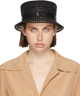 Thumbnail for your product : Valentino Garavani Black Woven Roman Stud Bucket Hat