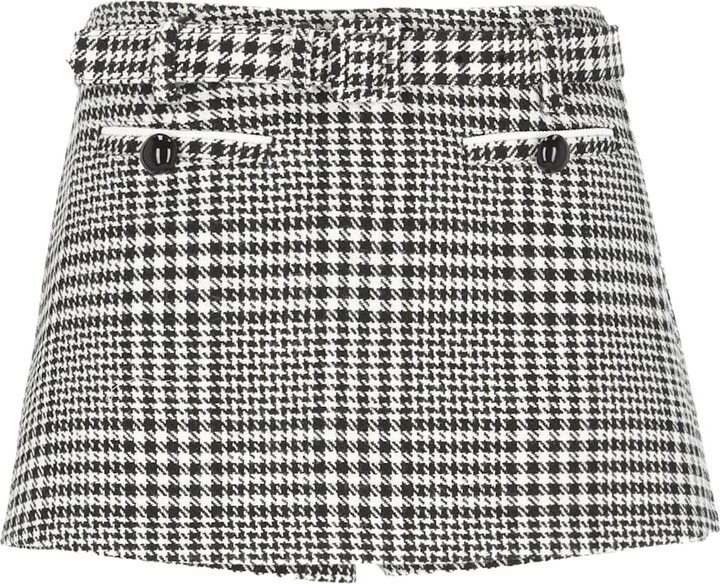 Self-Portrait Houndstooth Mini Skirt
