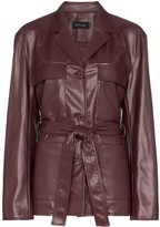 Thumbnail for your product : Low Classic Belted Faux Leather Jacket