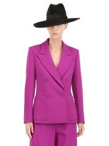 Thumbnail for your product : Barbara Casasola Double Breasted Wool Crepe Blazer