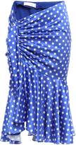 Thumbnail for your product : Caroline Constas Liza Knotted Polka-dot Silk-blend Satin Midi Skirt