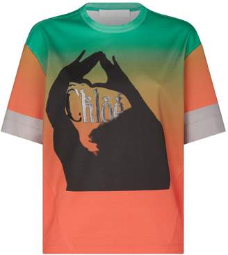 Chloé Printed Colour Block T-Shirt