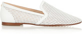 Thumbnail for your product : Yosi Samra Laser-cut leather slippers