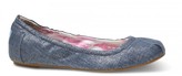 Thumbnail for your product : Toms Indigo metallic linen ballet flats