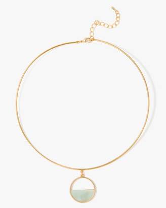7 For All Mankind Wanderlust + Co Semi Circle Choker in Mint and Gold