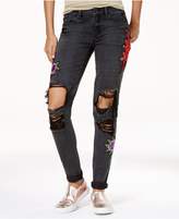 Thumbnail for your product : Rewash Juniors' Rose-Patch Ripped Classic Skinny Jeans
