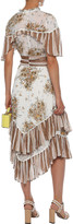 Thumbnail for your product : By Ti Mo Tiered Floral-print Fil Coupe Georgette Midi Dress