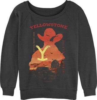 Y Yellowstone Fifth Sun Women's Sunset Yellowstone Junior's Raglan Pullover with Coverstitch