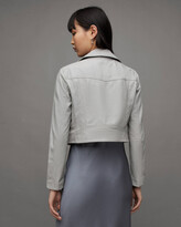 Thumbnail for your product : AllSaints Elora Cropped Leather Biker Jacket