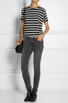 Thumbnail for your product : R 13 Boy striped slub cotton and cashmere-blend T-shirt