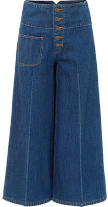 Marc Jacobs Cropped High-rise Wide-leg Jeans - Blue