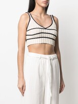 Thumbnail for your product : Lorena Antoniazzi Ribbed-Knit Cropped Top