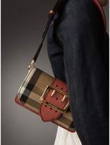 Thumbnail for your product : Burberry The Small Buckle Bag in House Check and Leather