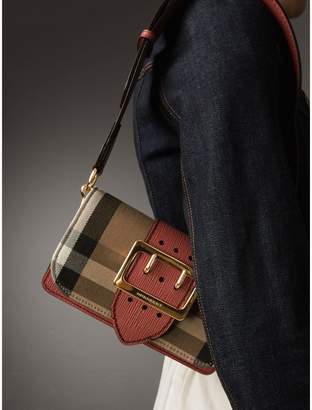 Burberry The Small Buckle Bag in House Check and Leather