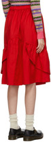 Thumbnail for your product : COMME DES GARÇONS GIRL Red Gabardine Ruffle Hem Skirt