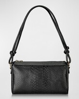 Thumbnail for your product : GiGi New York Maggie Knot Python-Embossed Shoulder Bag