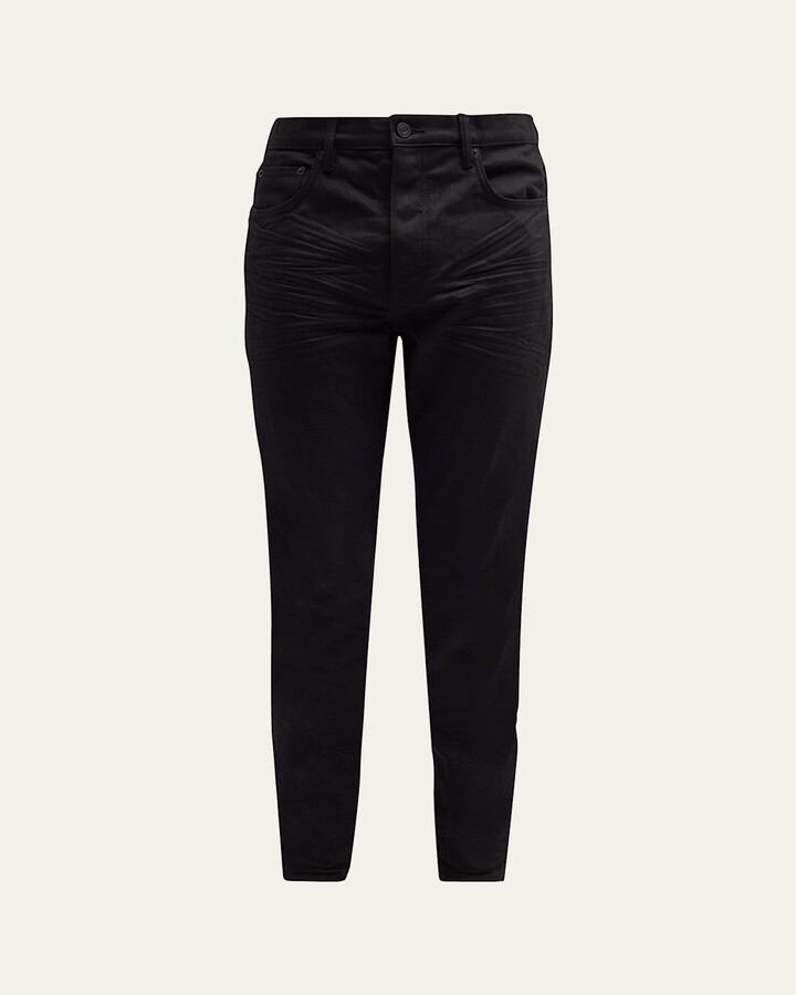 Purple Men's P005 Black Raw Slim-Fit Jeans