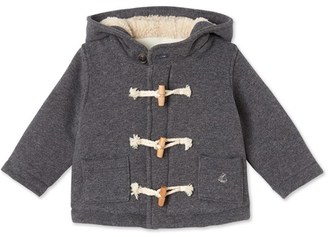 Petit Bateau Baby boys duffle coat in warm cotton fleece