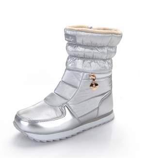 PAMRAY Women Winter Boots Snow Warm Waterproof Fur Lined Windproof Slip on Shoes High top Platform Cozy Cotton Fashion Zip Booties 40