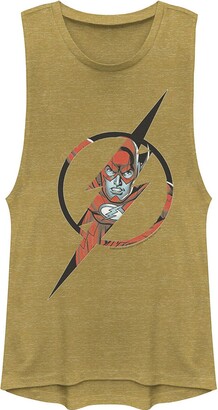 Licensed Character Juniors' DC Comics The Flash Face Logo Muscle Tank