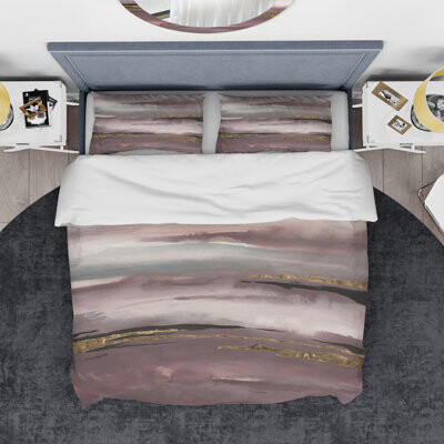 Design Art Purple Glam Storm IV - Glam & Shabby Elegance Duvet Cover Set - Microfiber Polyester