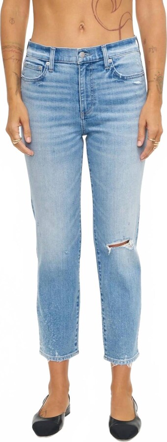 Pistola Denim Women's Monroe Cropped High Rise Cigarette Jean In Splash Distressed