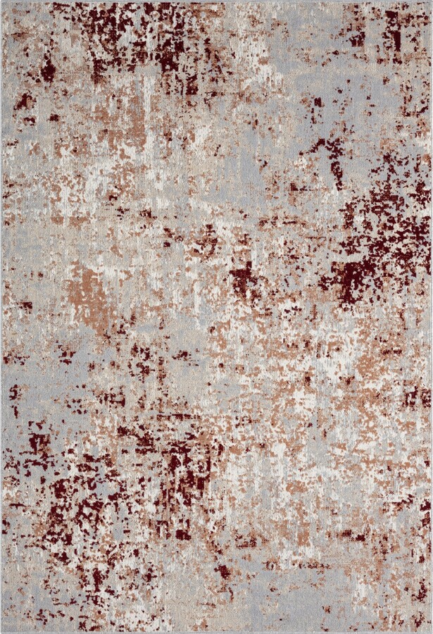 LR Home Lainey Washable Lan-273 5'x7' Area Rug - Red, Gray