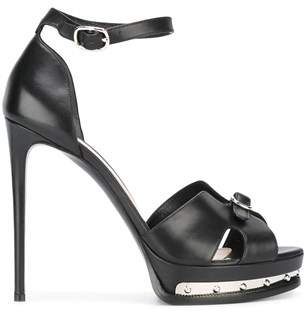 Alexander McQueen Women's Black Leather Sandals