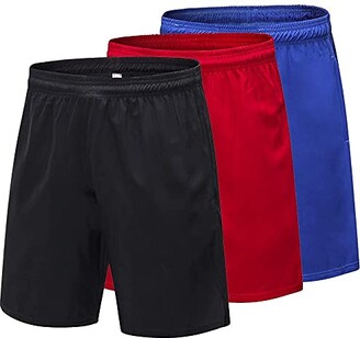 Yuerlian 3 Pack Mens Shorts Quick Dry Running Gym Workout Casual Short with  Pockets - ShopStyle