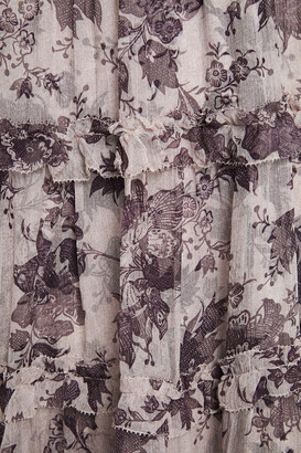 Zimmermann Juno Tiered Ruffled Floral-print Georgette Midi Dress