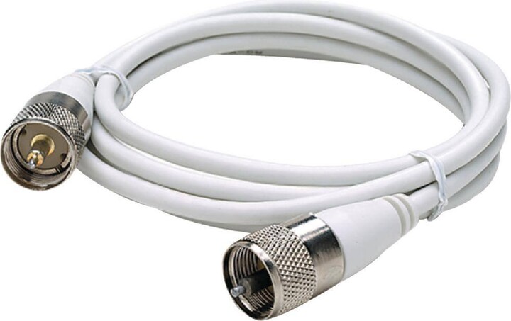 Seachoice 5 ft. White Coaxial Antenna Cable Assembly, Includes Fittings on Both Ends