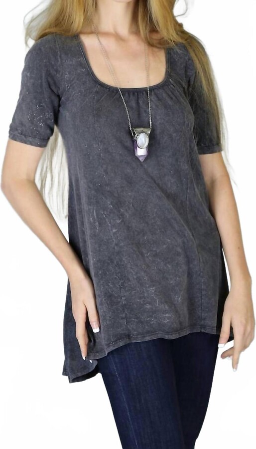 Tough Luv Corset Back Cotton Jersey In Vintage Charcoal