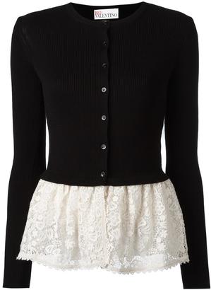 RED Valentino lace detail buttoned cardigan