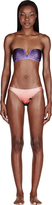 Thumbnail for your product : We Are Handsome Purple & Coral The Landing Gathered Bikini