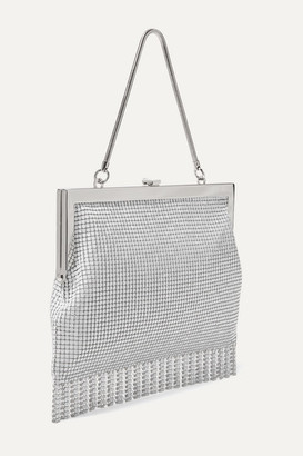 HVN Zoe Fringed Chainmail Tote - White