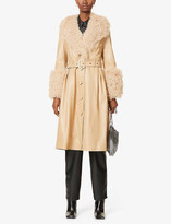 Thumbnail for your product : Saks Potts Foxy V-neck shearling-trimmed leather coat