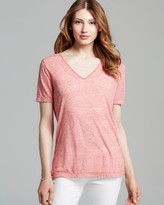 Thumbnail for your product : Three Dots Double V Neck Side Slit Tee
