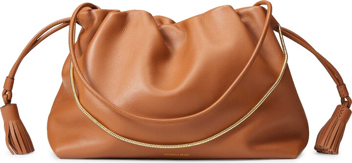 Veronica Beard Stash Leather Drawstring Clutch