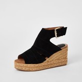 Thumbnail for your product : River Island Black open toe wedge sandals