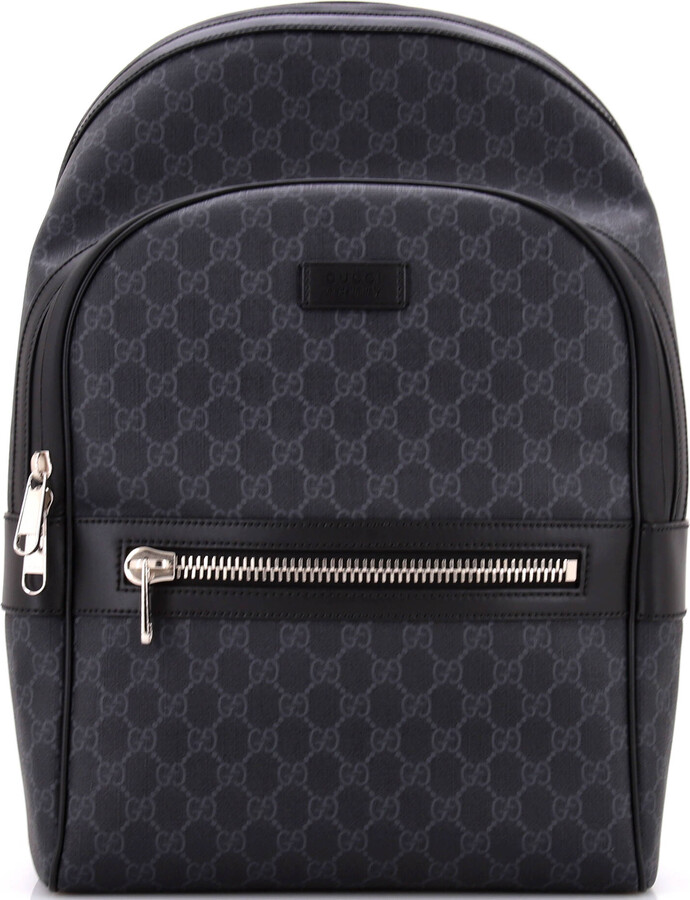 GUCCI Front Zip Pocket Backpack GG Coated Canvas Medium