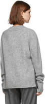 Thumbnail for your product : Helmut Lang Grey Wool and Alpaca Brushed V-Neck Tie Sleeve Sweater