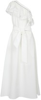 Thumbnail for your product : Brunello Cucinelli One-shoulder cotton-blend midi dress