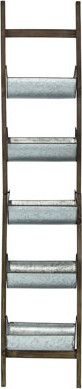 Latitude Run Foldable Galvanized And Wood Planter 14.2\